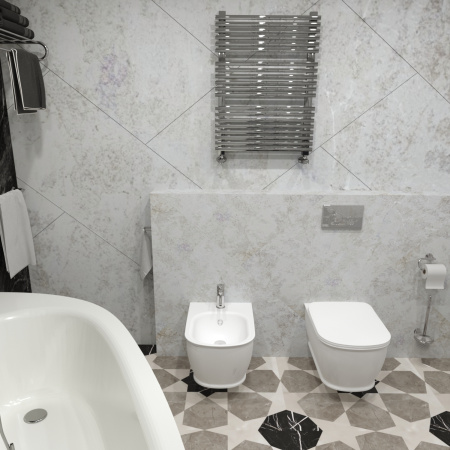 Комплект 6 в 1 Lavinia Boho Bell Pro Rimless 75110011, премиум с пластиковой бело-золотистой клавишей, инсталляцией и унитазом