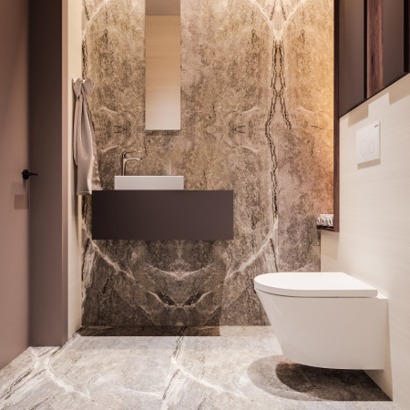 Комплект 6 в 1 Lavinia Boho Biore Rimless 77040101, премиум с пластиковой белой клавишей, инсталляцией и унитазом