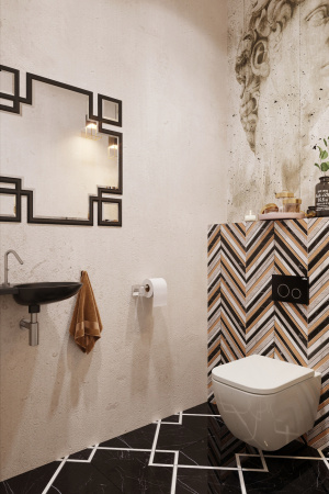 Комплект 6 в 1 Lavinia Boho One 77050140, премиум с пластиковой черной клавишей, удлиненным крепежом, инсталляцией и унитазом