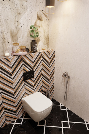 Комплект 6 в 1 Lavinia Boho One 77050140, премиум с пластиковой черной клавишей, удлиненным крепежом, инсталляцией и унитазом