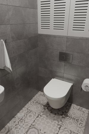 Комплект 6 в 1 Lavinia Boho Biore Rimless 77050186, премиум с пластиковой серебристой клавишей, удлиненным крепежом, инсталляцией и унитазом