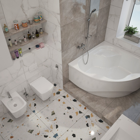 Комплект 6 в 1 Lavinia Boho Aveo Rimless 77050205, премиум с пластиковой белой клавишей, удлиненным крепежом, инсталляцией и унитазом