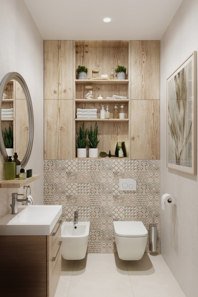 Комплект 6 в 1 Lavinia Boho One 75110035, премиум с пластиковой коричневой клавишей, инсталляцией и унитазом