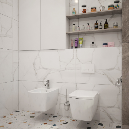 Комплект 6 в 1 Lavinia Boho Aveo Rimless 75110245, премиум со стеклянной черно-белой клавишей, инсталляцией и унитазом