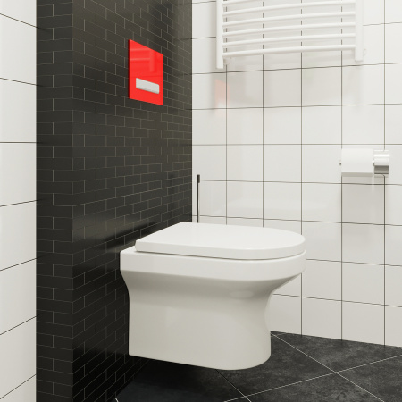 Комплект 6 в 1 Lavinia Boho Grance Hill Rimless 87561012, премиум со стеклянной черной клавишей, инсталляцией и унитазом