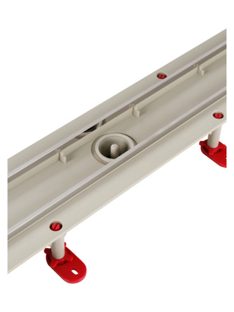 Трап линейный (душевой лоток) Vimarr D.1 517D37011050 700 мм с рамкой из нержавеющей стали, с горизонтальным выходом D50 мм, с решеткой хром