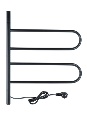 Электрический полотенцесушитель Vimarr Kaskad PSNkVMRKe455BL 450x500 поворотный с греющим кабелем, черный матовый