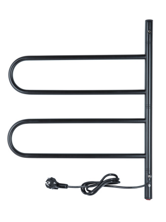 Электрический полотенцесушитель Vimarr Kaskad PSNkVMRKe455BL 450x500 поворотный с греющим кабелем, черный матовый