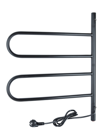 Электрический полотенцесушитель Vimarr Kaskad PSNkVMRKe455BL 450x500 поворотный с греющим кабелем, черный матовый