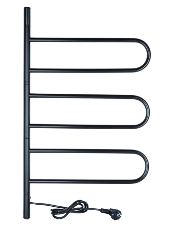 Электрический полотенцесушитель Vimarr Kaskad PSNkVMRKe4575BL 450x750 поворотный с греющим кабелем, черный матовый