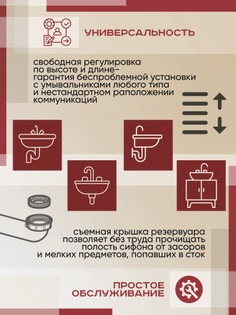 Металлический сифон для раковины Vimarr Drainage 5180042000, матовый белый Металлический сифон для раковины Vimarr Drainage 5180042000, матовый белый