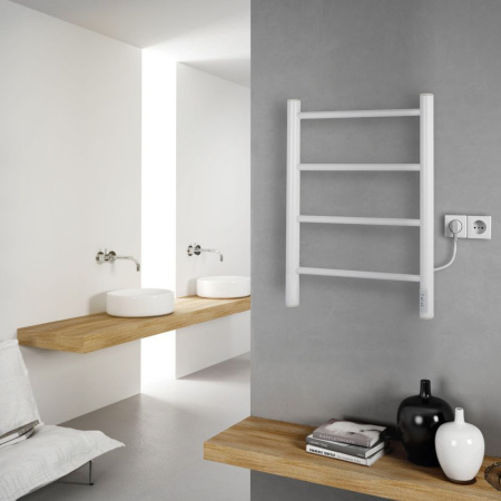 Полотенцесушитель электрический Vimarr Kaskad LNK-VMRKeT46W 400х600 лесенка, с диммером, белый