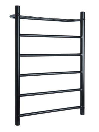 Водяной полотенцесушитель Vimarr Saturn PSBP70VMRS58BL 500x800 с полкой, с фитингами в комплекте, черный матовый