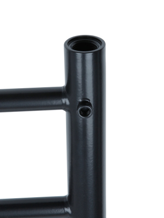 Водяной полотенцесушитель Vimarr Saturn PSBP70VMRS58BL 500x800 с полкой, с фитингами в комплекте, черный матовый