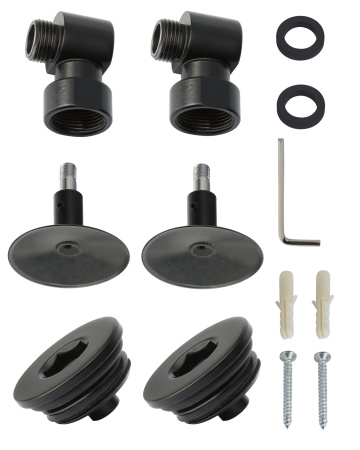 Водяной полотенцесушитель Vimarr Saturn PSBP70VMRS58BL 500x800 с полкой, с фитингами в комплекте, черный матовый