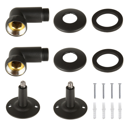 Полотенцесушитель водяной Vimarr Briz LNK-13VMRB58BM 500х800 лесенка, с фитингами в комплекте, черный матовый (муар)