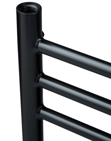 Полотенцесушитель водяной Vimarr Saturn PSV-70VMRS58BL 500х800 лесенка, с фитингами в комплекте, черный матовый