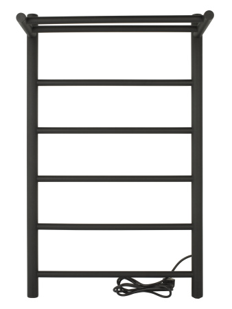 Полотенцесушитель электрический Vimarr Kaskad LNK-VMRKeP58BM 500х800 лесенка, с полкой, черный муар