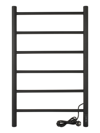 Полотенцесушитель электрический Vimarr Kaskad LNK-VMRKeT58BM 500х800 лесенка, с диммером, черный матовый (муар)