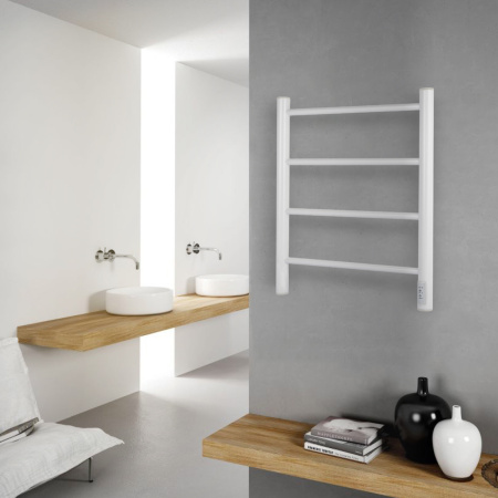 Полотенцесушитель электрический Vimarr LNK-VMRKe0411LTS56W со скрытым крепежом, белый