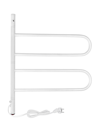 Электрический полотенцесушитель Vimarr Kaskad PSNkVMRKe455W 450x500 поворотный с греющим кабелем, белый матовый