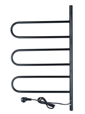 Электрический полотенцесушитель Vimarr Kaskad PSNkVMRKe4575BL 450x750 поворотный с греющим кабелем, черный матовый
