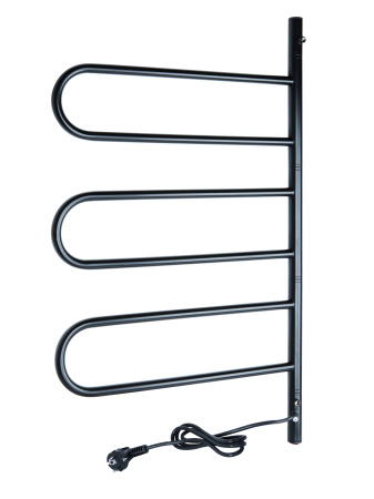 Электрический полотенцесушитель Vimarr Kaskad PSNkVMRKe4575BL 450x750 поворотный с греющим кабелем, черный матовый