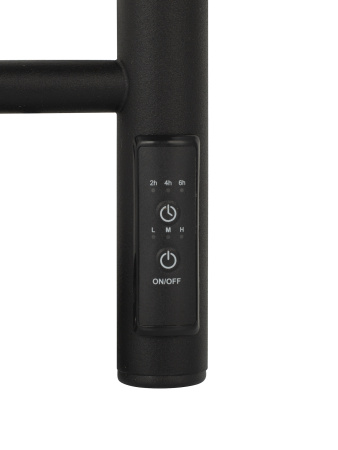 Полотенцесушитель электрический Vimarr Kaskad Mega LNK-LMVMRKeT46BM 400х600 лесенка, с термостатом и скрытым подключением, черный матовый (муар)