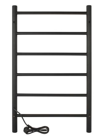 Полотенцесушитель электрический Vimarr Kaskad Mega LNK-LMVMRKeT58BM 500х800 лесенка, с термостатом и скрытым подключением, черный матовый (муар)