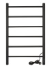Полотенцесушитель электрический Vimarr Kaskad Mega LNK-LMVMRKeT58BM 500х800 лесенка, с термостатом и скрытым подключением, черный матовый (муар)