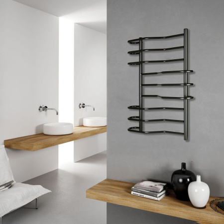 Водяной полотенцесушитель Vimarr Saturn PSBP14VMRS51BL 500x1000, с фитингами в комплекте, черный матовый