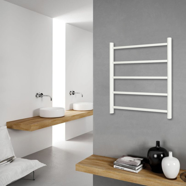 Полотенцесушитель водяной Vimarr Briz Mega LNK-LM13VMRB56W 500х600 лесенка, белый