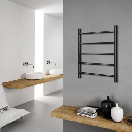 Полотенцесушитель водяной Vimarr Briz Mega PSV-LM13VMRB56BL 500х600 лесенка, черный матовый