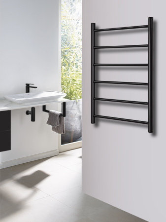 Полотенцесушитель водяной Vimarr Briz Mega PSV-LM13VMRB58BL 500х800 лесенка, черный матовый