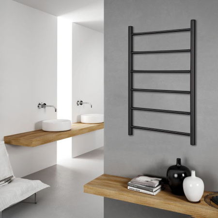 Полотенцесушитель водяной Vimarr Briz Mega PSV-LM13VMRB58BL 500х800 лесенка, черный матовый