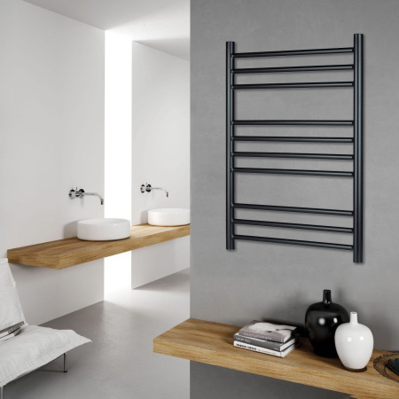 Полотенцесушитель водяной Vimarr Saturn Mega PSV-LM70VMRS58BL 500х800 лесенка, черный матовый