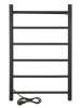 Полотенцесушитель электрический Vimarr Kaskad Mega LNK-LMVMRKeP58BM 500х800 лесенка, с полкой, черный матовый (муар)