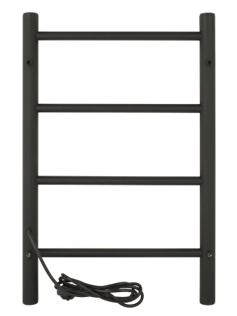 Полотенцесушитель электрический Vimarr Kaskad Mega LNK-LMVMRKeT46BM 400х600 лесенка, с термостатом и скрытым подключением, черный матовый (муар)
