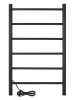 Полотенцесушитель электрический Vimarr Kaskad Mega LNK-LMVMRKeT58BM 500х800 лесенка, с термостатом и скрытым подключением, черный матовый (муар)