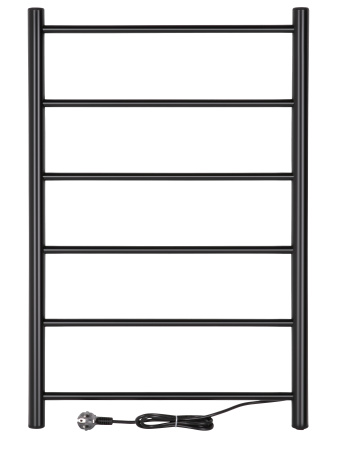 Полотенцесушитель электрический Vimarr Kaskad Mega PSK-LMVMRKe58BL 500х800 лесенка, черный матовый
