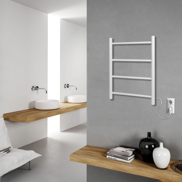 Полотенцесушитель электрический Vimarr Kaskad Sigma LNK-SVMRKe56W 500х600 лесенка, белый