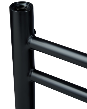 Полотенцесушитель водяной Vimarr Сатурн PSV-70SVMRS56BL 500х600 лесенка, с фитингами в комплекте, черный матовый