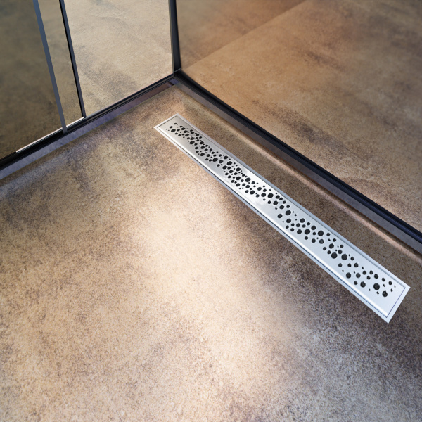 Трап линейный (душевой лоток) Winkiel WDO-900-03-4402 900 мм с горизонтальным выходом D50 мм, с решеткой хром