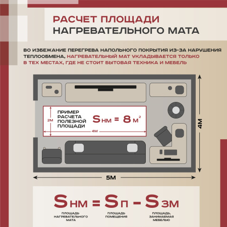 Теплый пол Vimarr LM 540LM2100KM14.0-M1-52 14 м2 2100 Вт с черным WiFi программируемым сенсорным терморегулятором