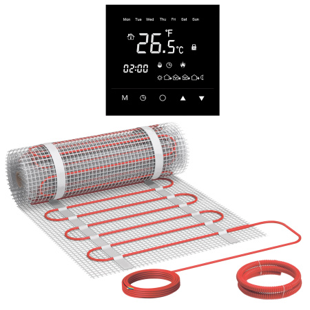 Теплый пол Vimarr LM 540LM300KM2.0-M1-23 2 м2 300 Вт с черным зеркальным программируемым сенсорным терморегулятором