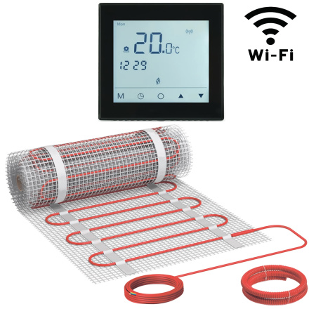 Теплый пол Vimarr SM 540SM1200KM8.0-M1-52 8 м2 1200 Вт с черным WiFi программируемым сенсорным терморегулятором