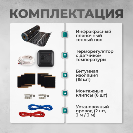Теплый пол Bejert B B750-XICA-3.0-660-02 3 м2 660 Вт с черным механическим терморегулятором