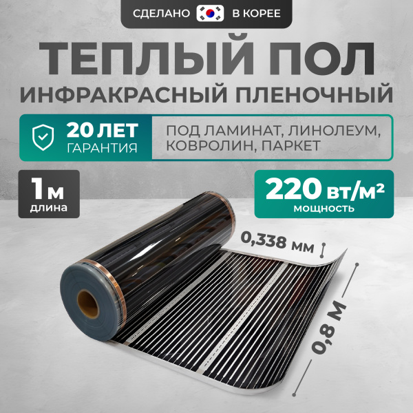 Теплый пол Bejert B B751-XICA80-1-00 1м 220 Вт/м2 без терморегулятора